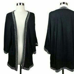 Anthro | Leifnotes Twirled Trim Beaded Cardi